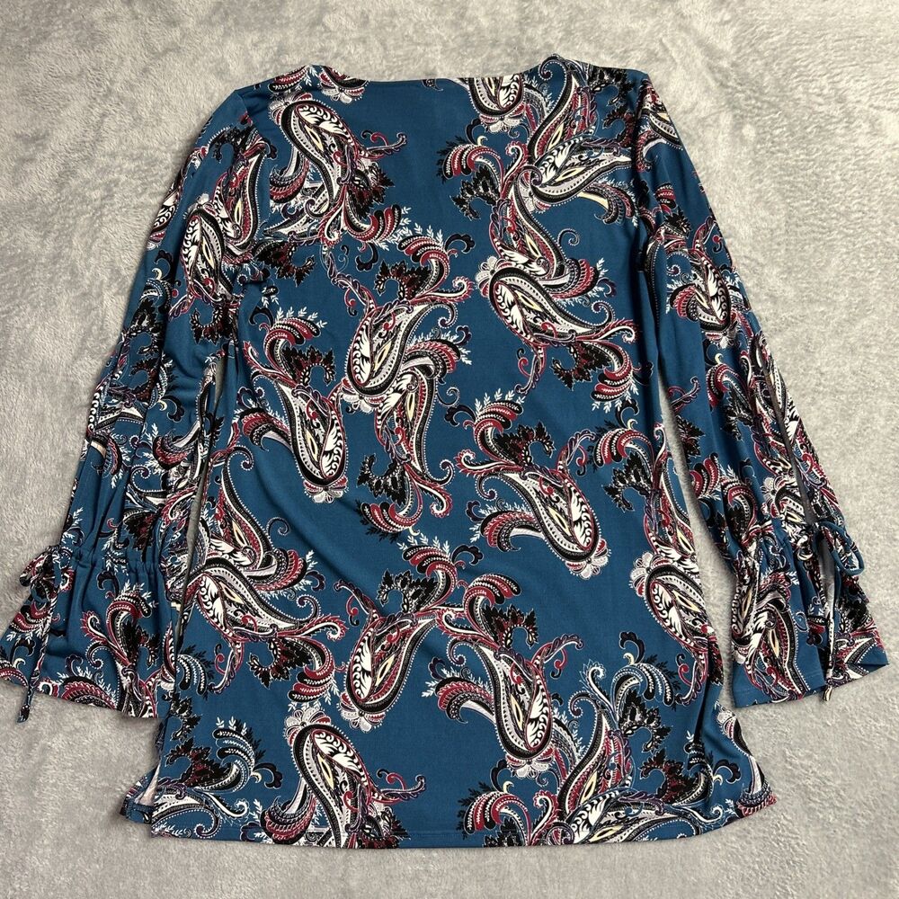 White House Black Market Paisley Womens Shirt Top Boho Hippie Gypsy Y2K Long S - Picture 13 of 13